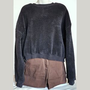 BDG Urban Outfitters Black Fuzzy Cropped Sweater Size Large